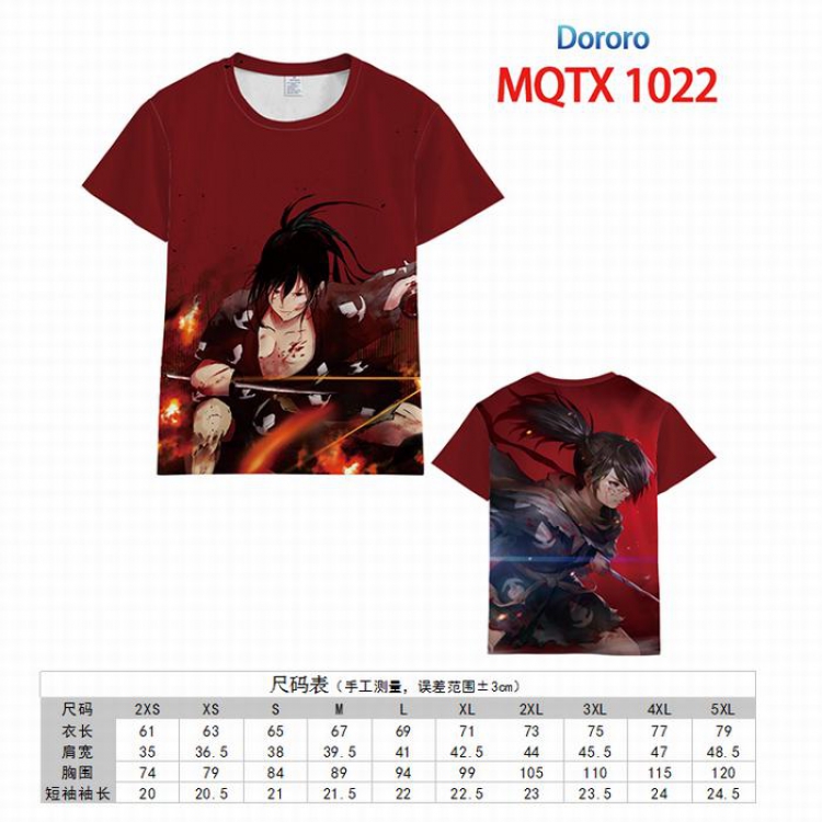 Dororo Full color printed short sleeve t-shirt 10 sizes from XXS to 5XL MQTX-1022