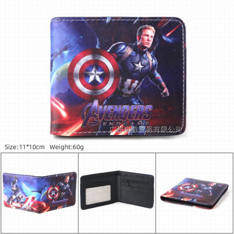 The avengers allianc Full color Twill two-fold short wallet Purse 11X10CM Style E