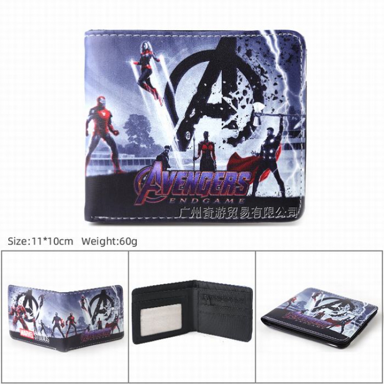 The avengers allianc Full color Twill two-fold short wallet Purse 11X10CM Style A