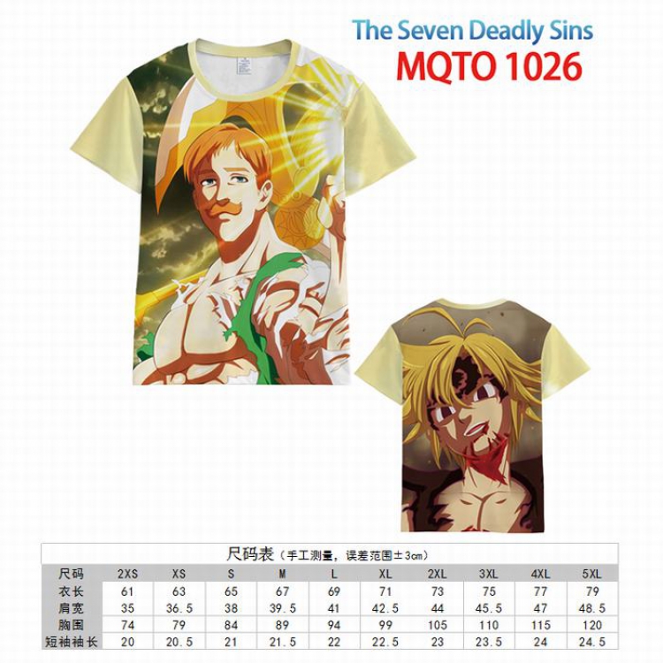 The Seven Deadly Sins Full color printed short sleeve t-shirt 10 sizes from XXS to 5XL MQTX-1026