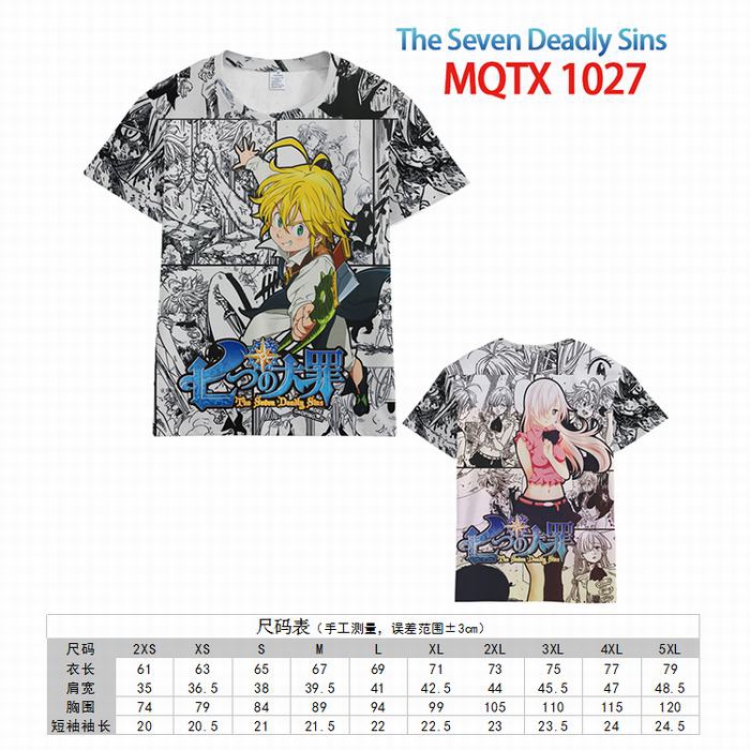 The Seven Deadly Sins Full color printed short sleeve t-shirt 10 sizes from XXS to 5XL MQTX-1027