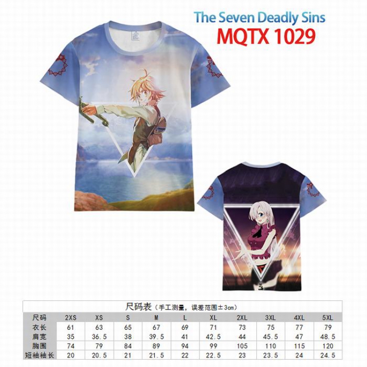 The Seven Deadly Sins Full color printed short sleeve t-shirt 10 sizes from XXS to 5XL MQTX-1029