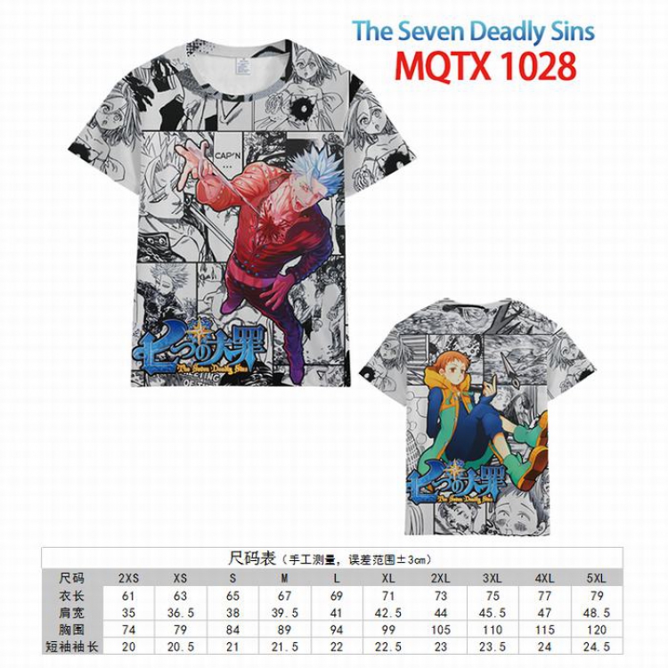 The Seven Deadly Sins Full color printed short sleeve t-shirt 10 sizes from XXS to 5XL MQTX-1028