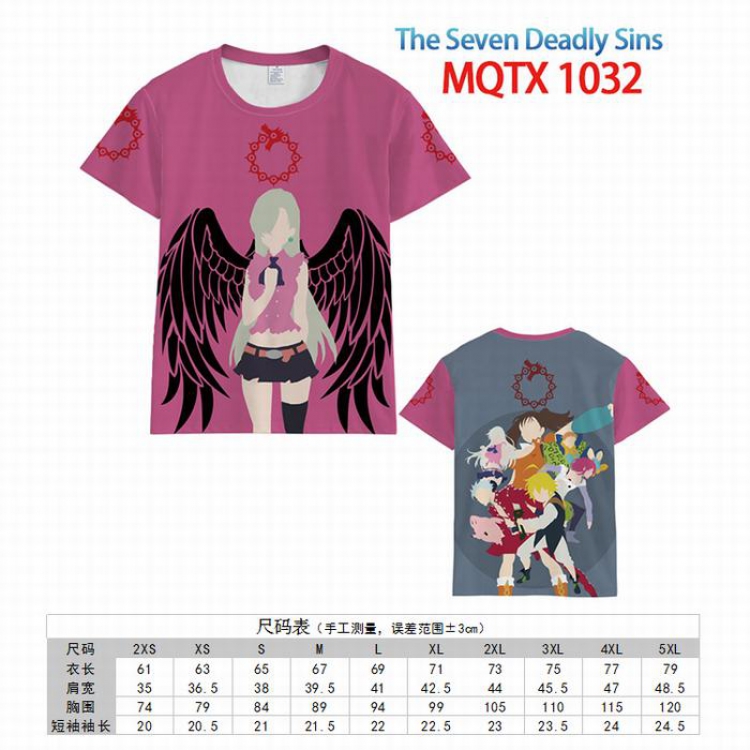 The Seven Deadly Sins Full color printed short sleeve t-shirt 10 sizes from XXS to 5XL MQTX-1032