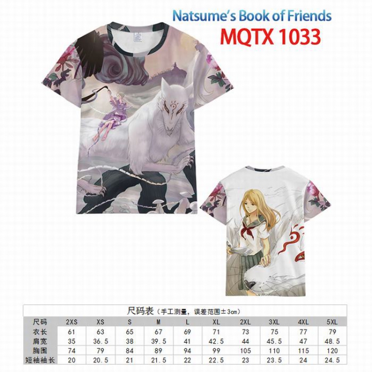 Natsume_Yuujintyou Full color printed short sleeve t-shirt 10 sizes from XXS to 5XL MQTX-1033