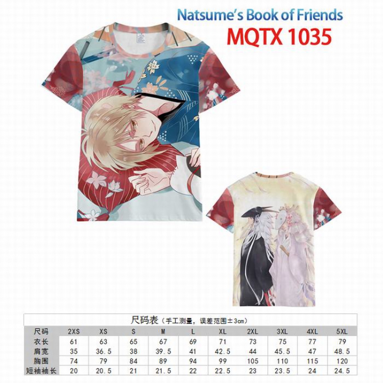Natsume_Yuujintyou Full color printed short sleeve t-shirt 10 sizes from XXS to 5XL MQTX-1035