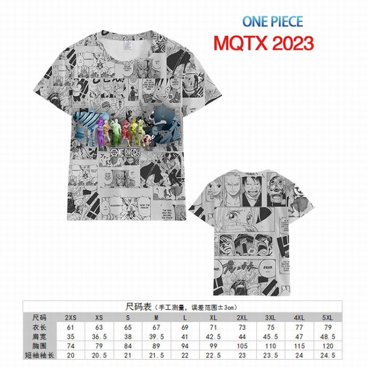 One Piece Full color printed short sleeve t-shirt 10 sizes from XXS to 5XL MQTX-2023