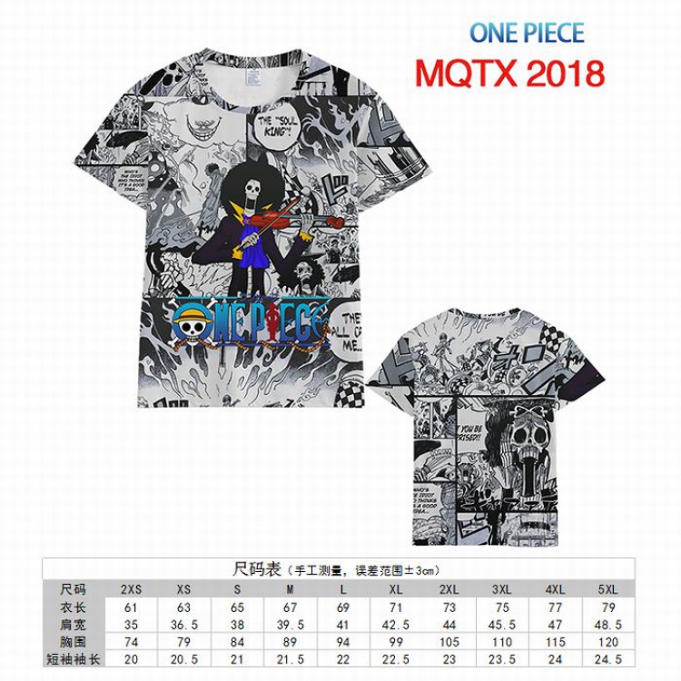 One Piece Full color printed short sleeve t-shirt 10 sizes from XXS to 5XL MQTX-2018