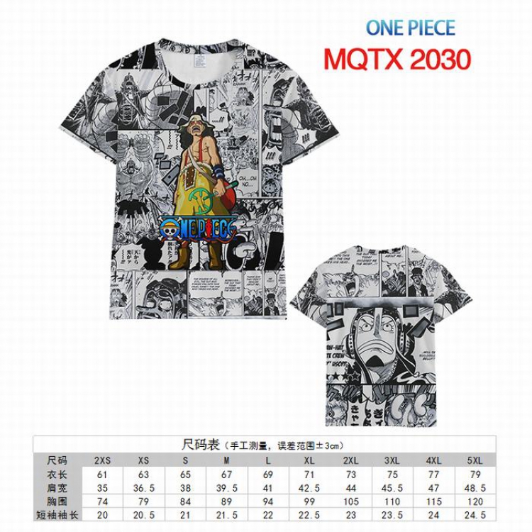 One Piece Full color printed short sleeve t-shirt 10 sizes from XXS to 5XL MQTX-2030