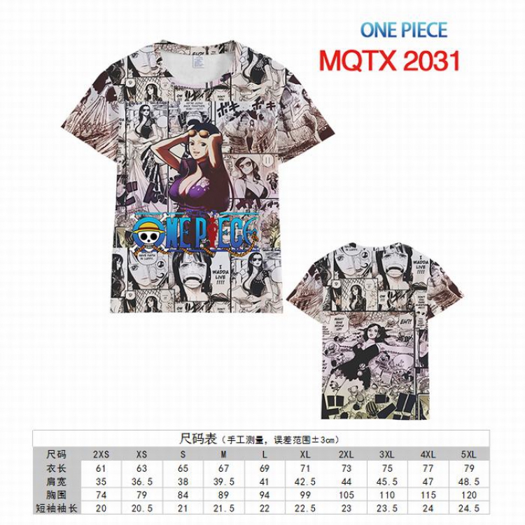 One Piece Full color printed short sleeve t-shirt 10 sizes from XXS to 5XL MQTX-2031