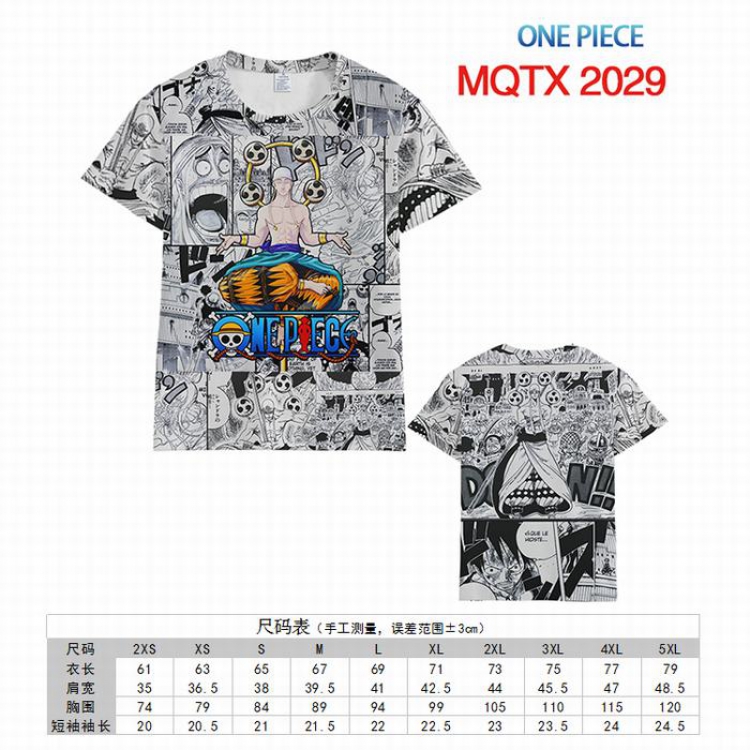 One Piece Full color printed short sleeve t-shirt 10 sizes from XXS to 5XL MQTX-2029