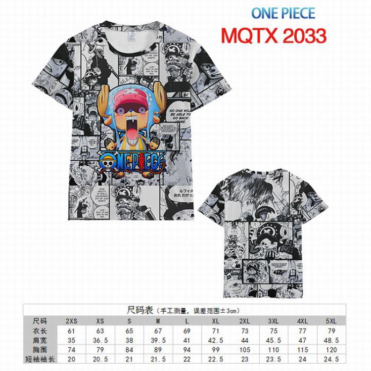 One Piece Full color printed short sleeve t-shirt 10 sizes from XXS to 5XL MQTX-2033