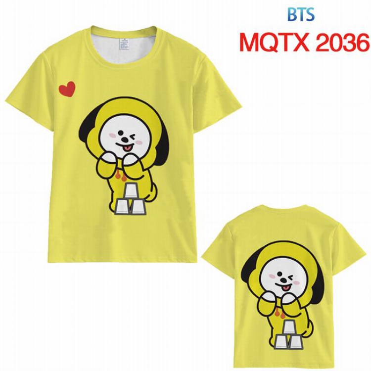 BTS BT21 Full color printed short sleeve t-shirt 10 sizes from XXS to 5XL MQTX-2036