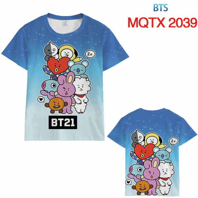 BTS BT21 Full color printed short sleeve t-shirt 10 sizes from XXS to 5XL MQTX-2039