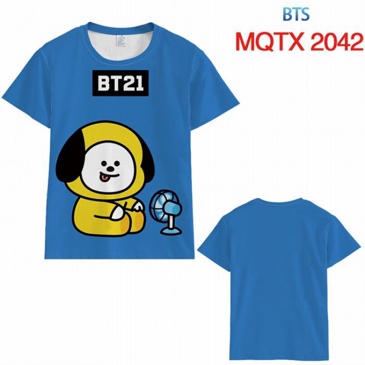 BTS BT21 Full color printed short sleeve t-shirt 10 sizes from XXS to 5XL MQTX-2042