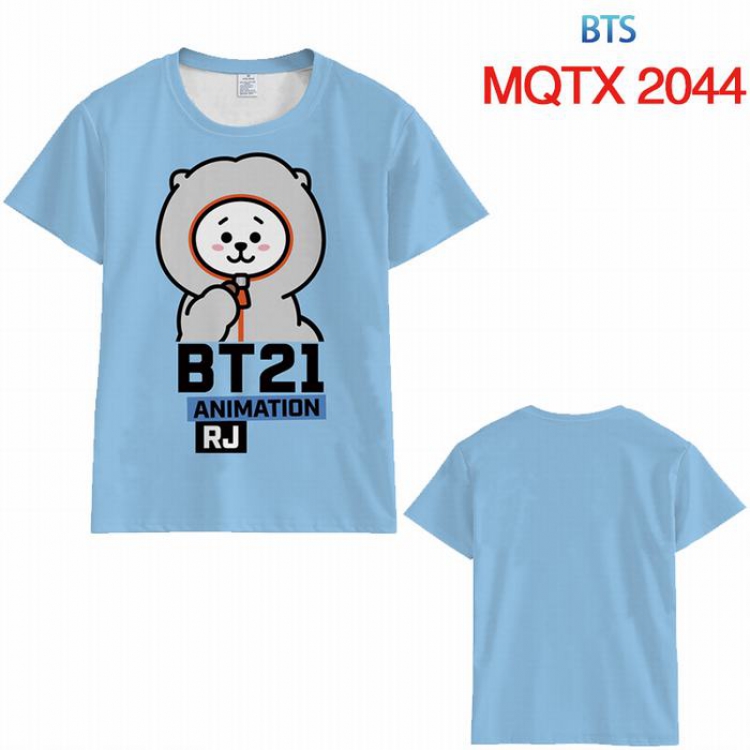 BTS BT21 Full color printed short sleeve t-shirt 10 sizes from XXS to 5XL MQTX-2044