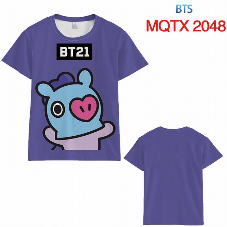 BTS BT21 Full color printed short sleeve t-shirt 10 sizes from XXS to 5XL MQTX-2048