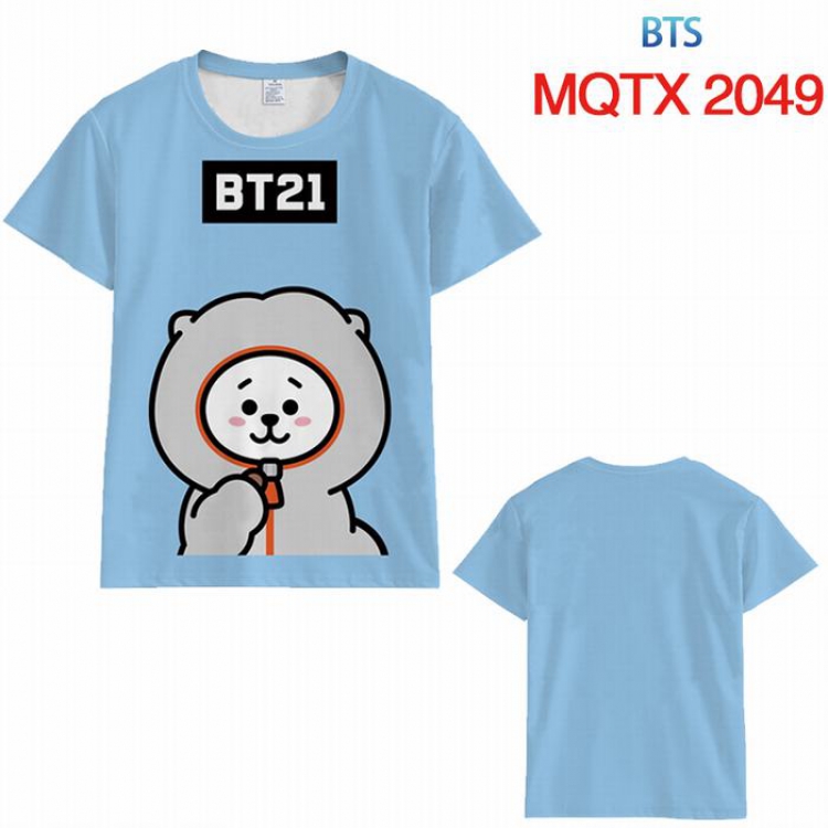 BTS BT21 Full color printed short sleeve t-shirt 10 sizes from XXS to 5XL MQTX-2049