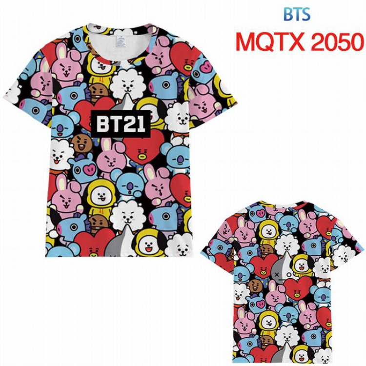 BTS BT21 Full color printed short sleeve t-shirt 10 sizes from XXS to 5XL MQTX-2050