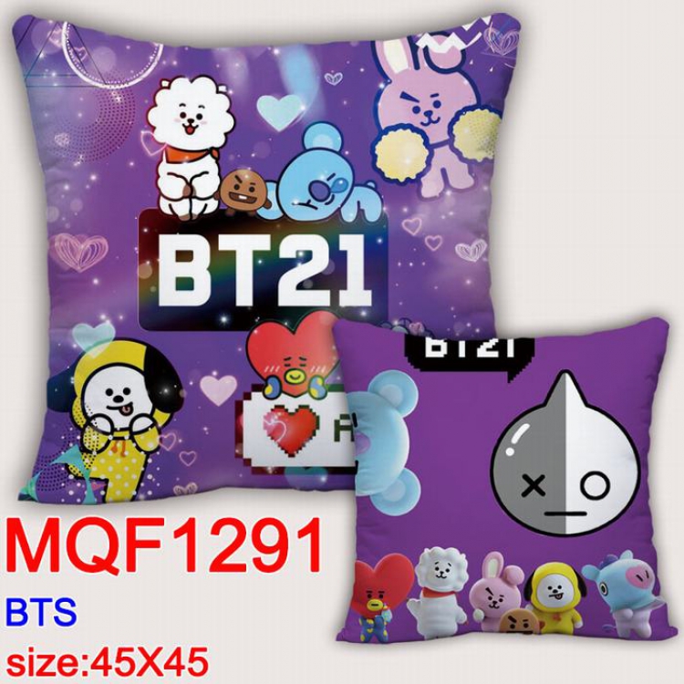 BTS BT21 Double-sided full color Pillow Cushion 45X45CM MQF 1291