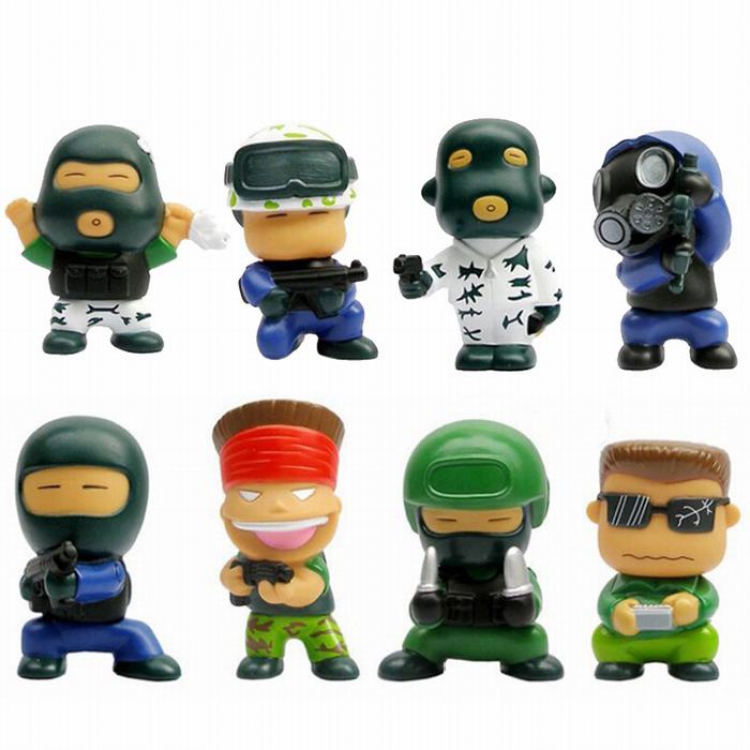 Counter-Strike Source a set of 8 Bagged Figure Decoration 7-8.5CM