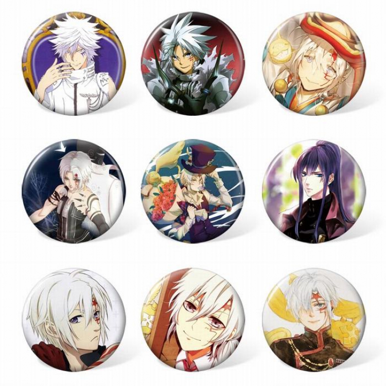 D.Gray-man a set of 9 Round cloth badge brooch 58MM Style D