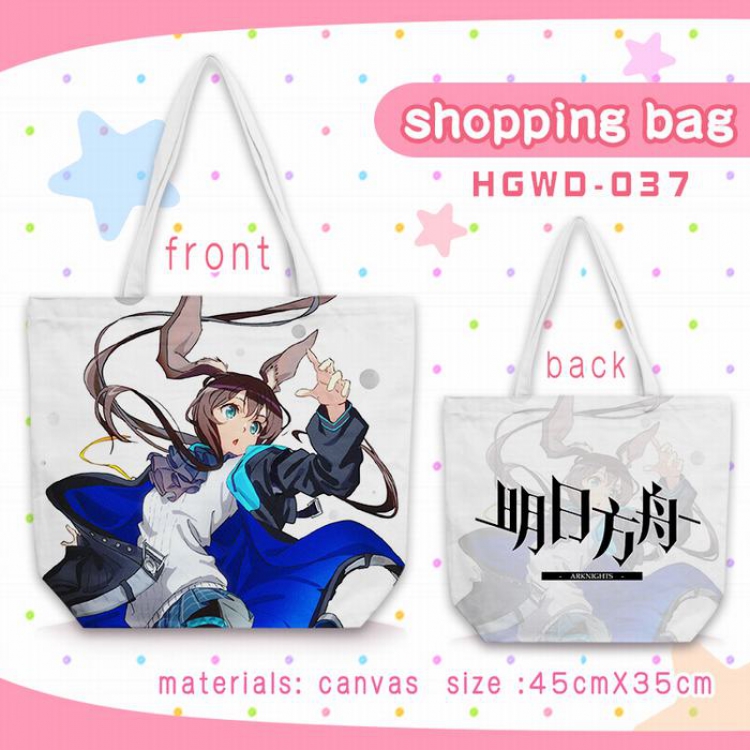 Cartoon anime One-shoulder canvas zipper shopping bag satchel 45X35CM HGWD037