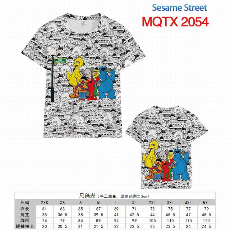 Sesame Street Full color printed short sleeve t-shirt 10 sizes from XXS to 5XL MQTX-2054