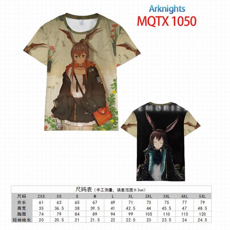 Arknights Full color printed short sleeve t-shirt 10 sizes from XXS to 5XL MQTX-1050