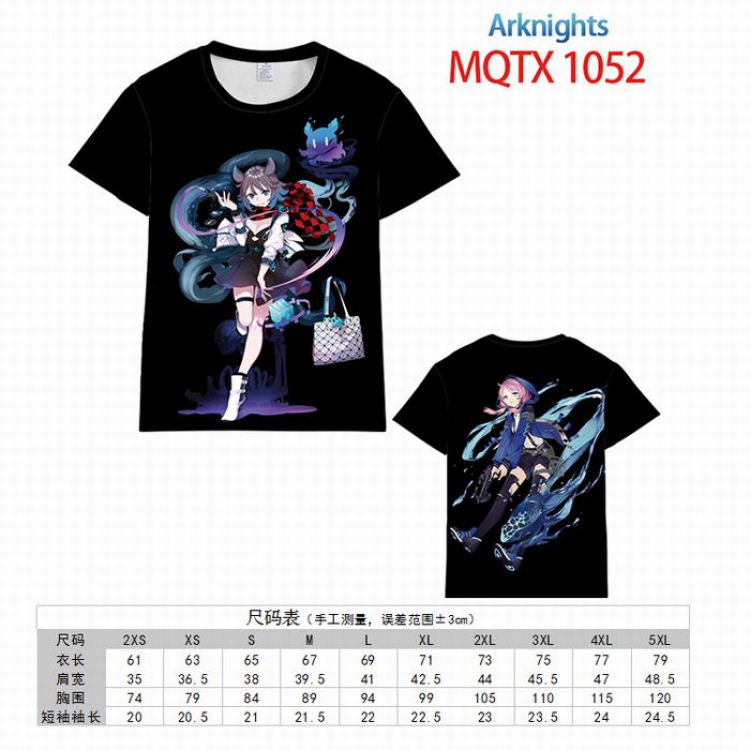 Arknights Full color printed short sleeve t-shirt 10 sizes from XXS to 5XL MQTX-1052