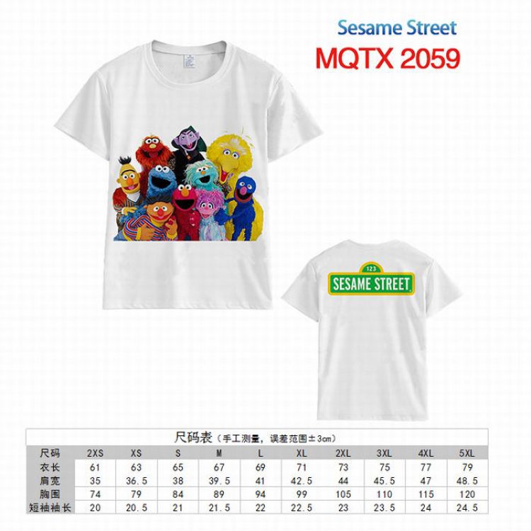 Sesame Street Full color printed short sleeve t-shirt 10 sizes from XXS to 5XL MQTX-2059