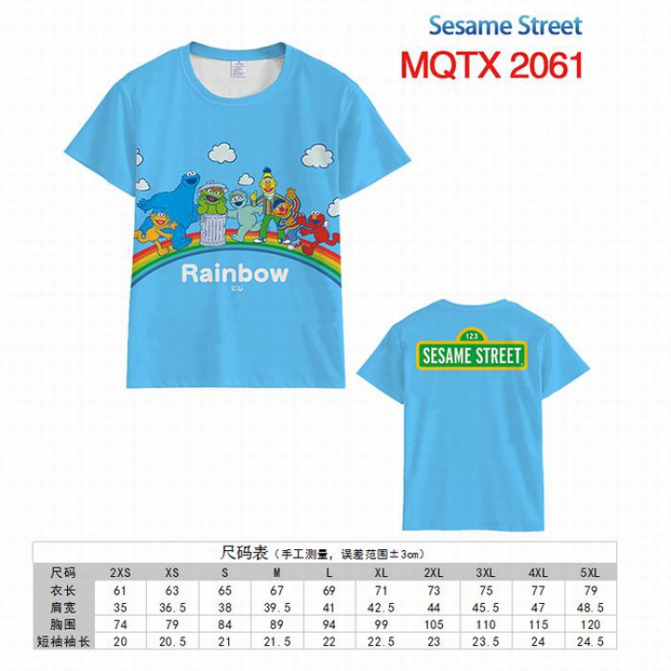 Sesame Street Full color printed short sleeve t-shirt 10 sizes from XXS to 5XL MQTX-2061