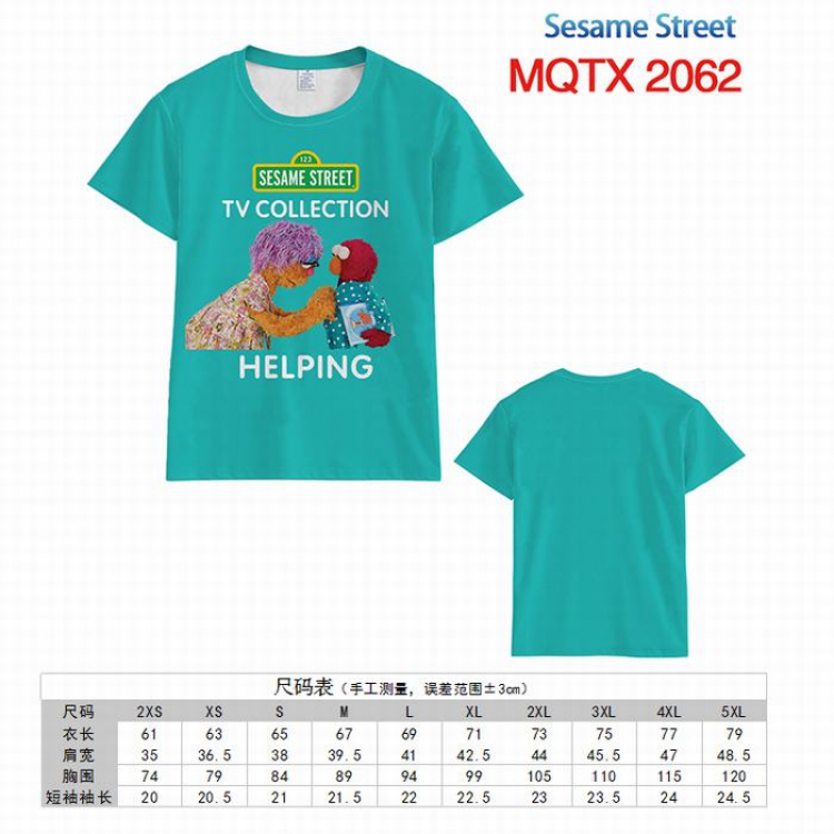 Sesame Street Full color printed short sleeve t-shirt 10 sizes from XXS to 5XL MQTX-2062