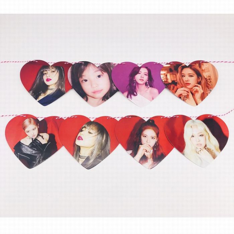 BLACKPINK Decorative paintings photo card A set of 7 + cotton thread rope 11X14CM 40G price for 5 sets 
