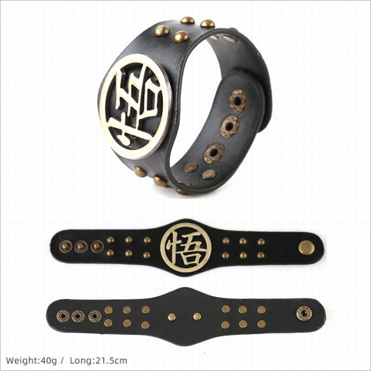 DRAGON BALL Punk Leather bracelet hand strap 21.5CM