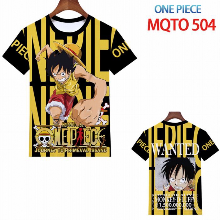 One Piece Full color printed short sleeve t-shirt 9 sizes from XXS to 4XL MQTO-504