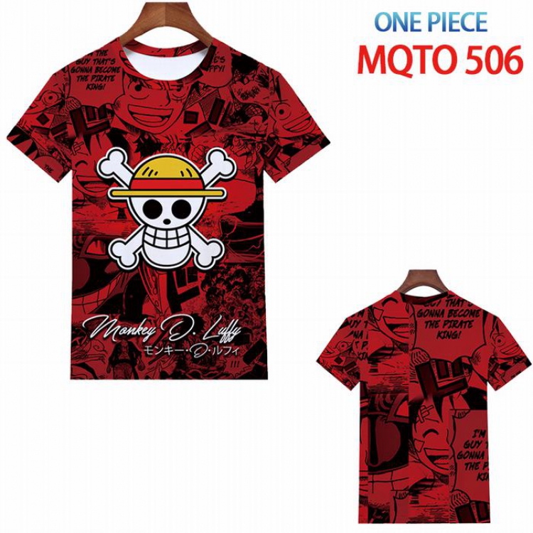 One Piece Full color printed short sleeve t-shirt 9 sizes from XXS to 4XL MQTO-506