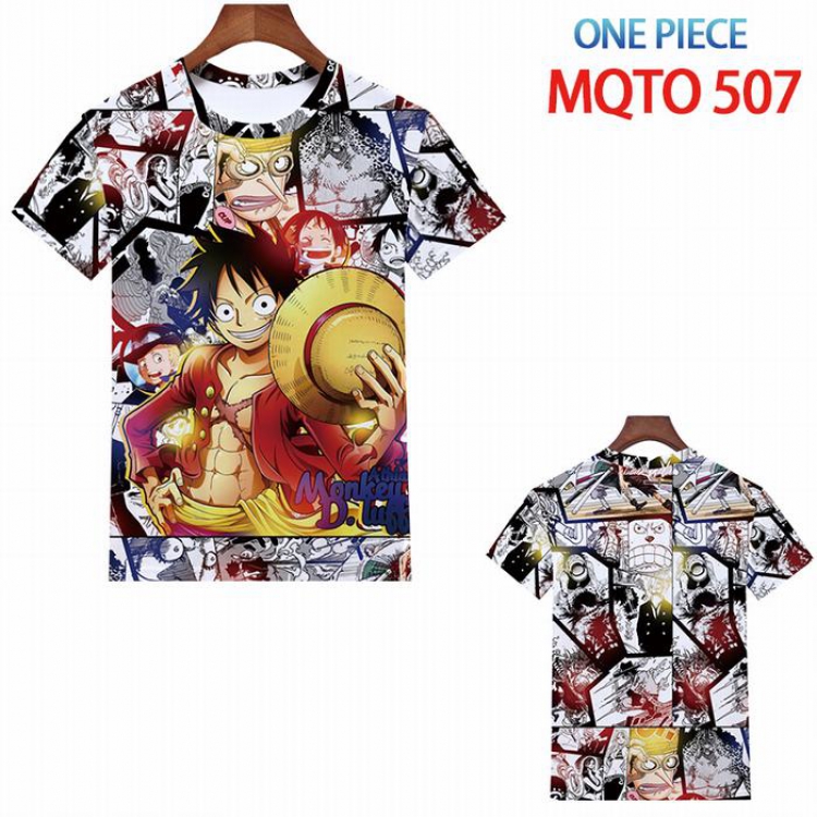 One Piece Full color printed short sleeve t-shirt 9 sizes from XXS to 4XL MQTO-507