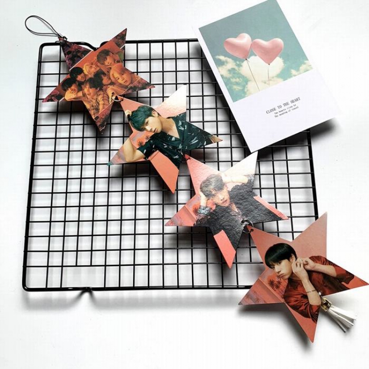 BTS Photo creative tag hanging ornaments price for 5 pcs 12X12CM 9G