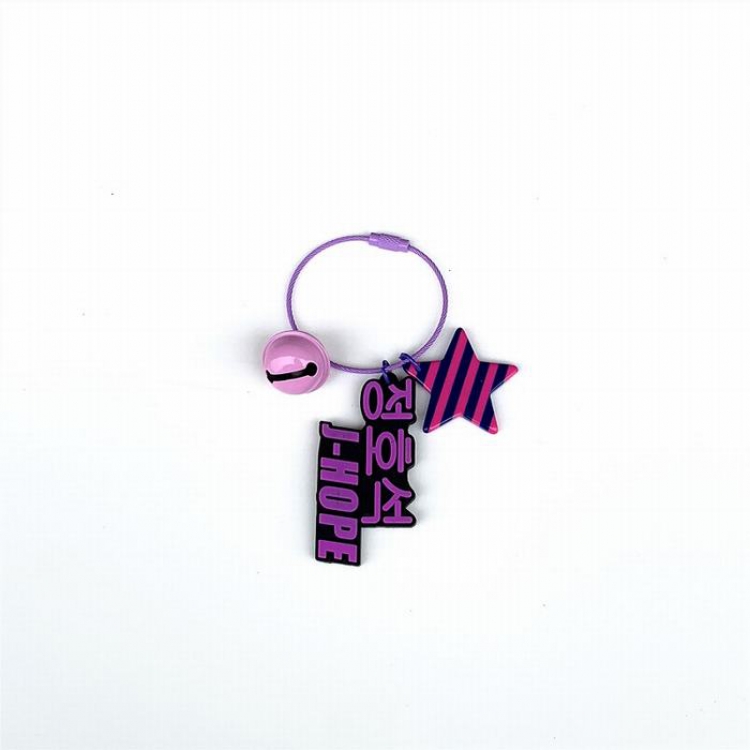 BTS Soft glue with bell Keychain pendant 6.5CM 13G price for 5 pcs