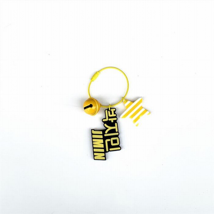 BTS Soft glue with bell Keychain pendant 6.5CM 13G price for 5 pcs