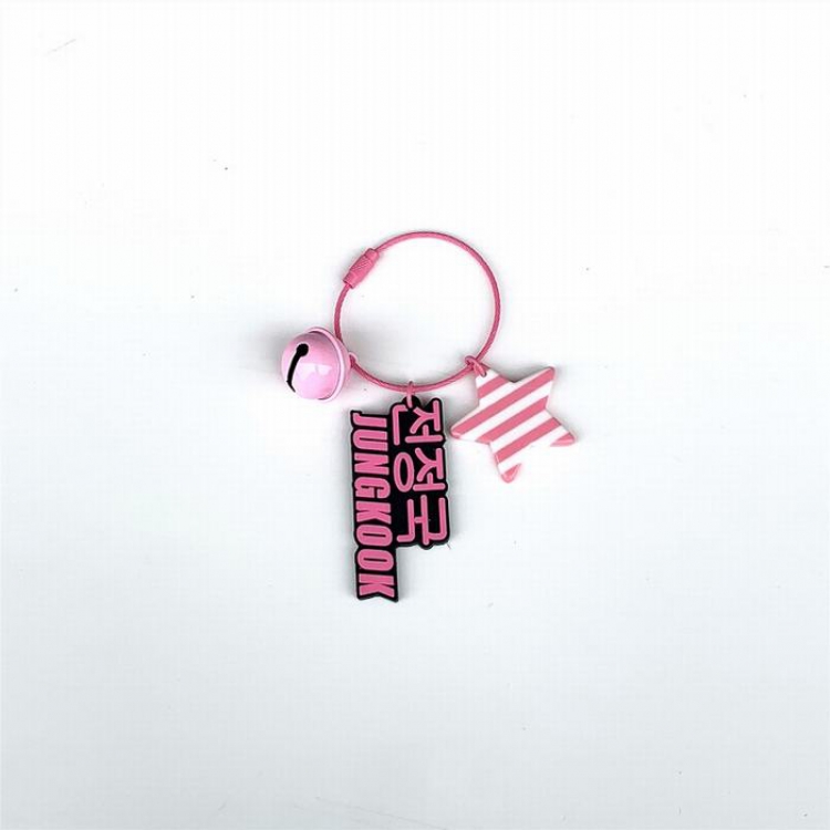 BTS Soft glue with bell Keychain pendant 6.5CM 13G price for 5 pcs