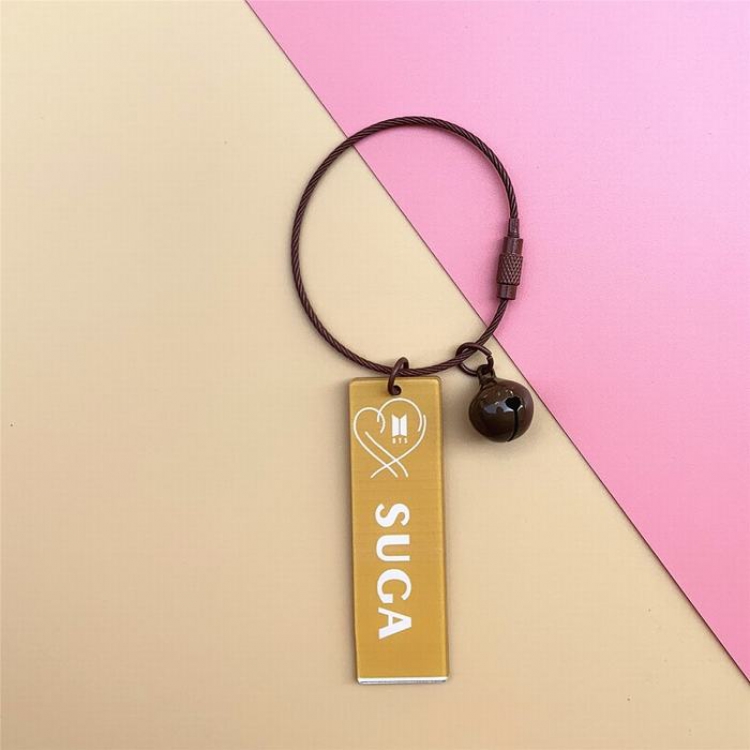 BTS Acrylic with bell Keychain pendant 2.5X6CM 9G price for 5 pcs