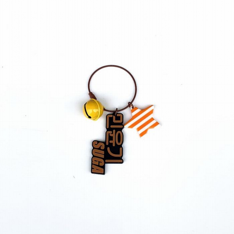 BTS Soft glue with bell Keychain pendant 6.5CM 13G price for 5 pcs