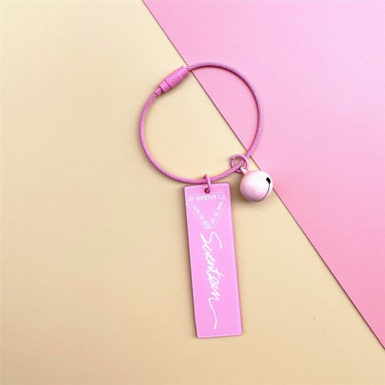 SEVENTEEN Acrylic with bell Keychain pendant 2.5X6CM 9G price for 5 pcs