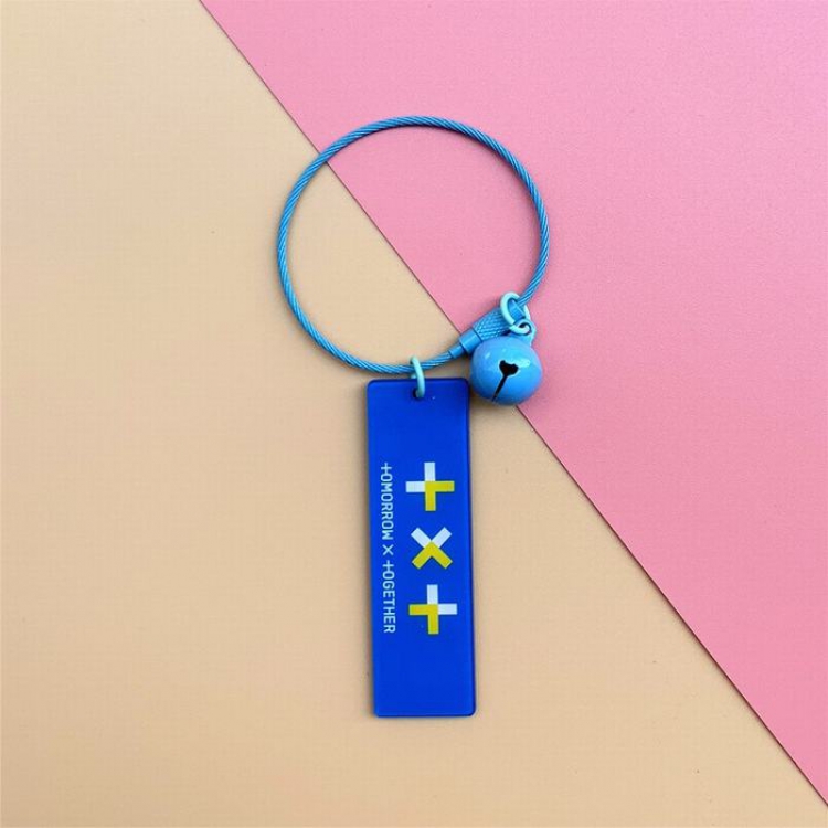 TXT Acrylic with bell Keychain pendant 2.5X6CM 9G price for 5 pcs