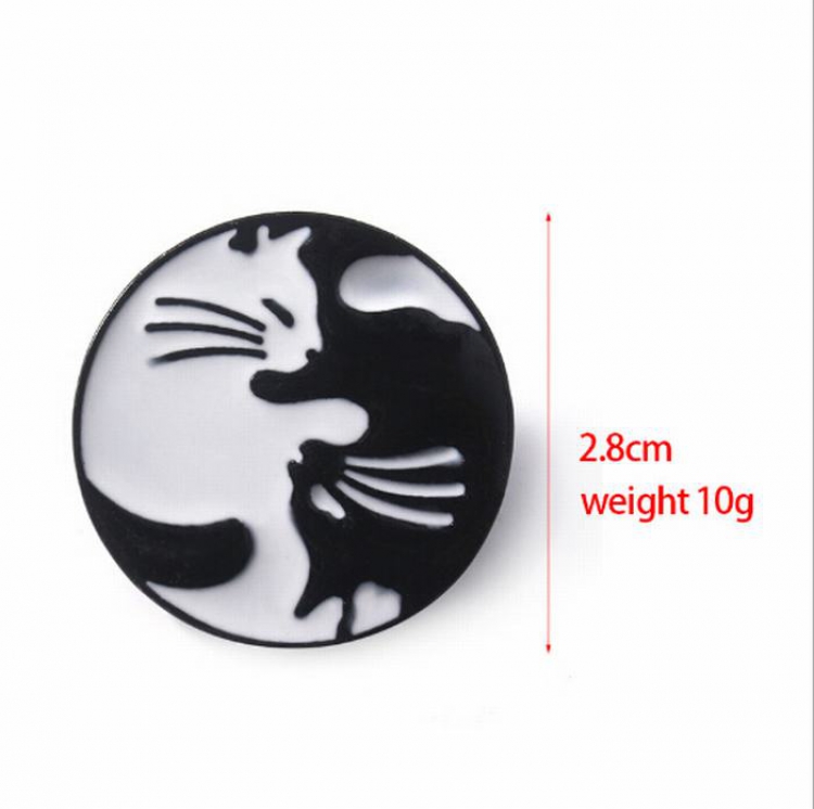 Black and white cat Alloy brooch badge pin price for 5 pcs