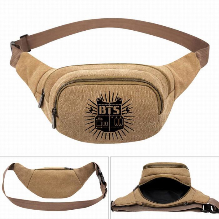 BTS Leisure outdoor sports Canvas purse pocket  chest bag 27X5X14CM