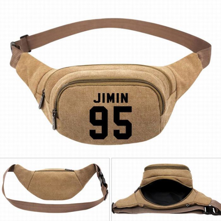 BTS Leisure outdoor sports Canvas purse pocket  chest bag 27X5X14CM