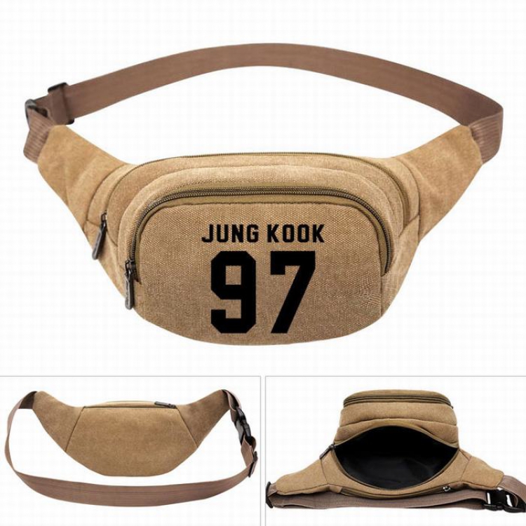 BTS Leisure outdoor sports Canvas purse pocket  chest bag 27X5X14CM